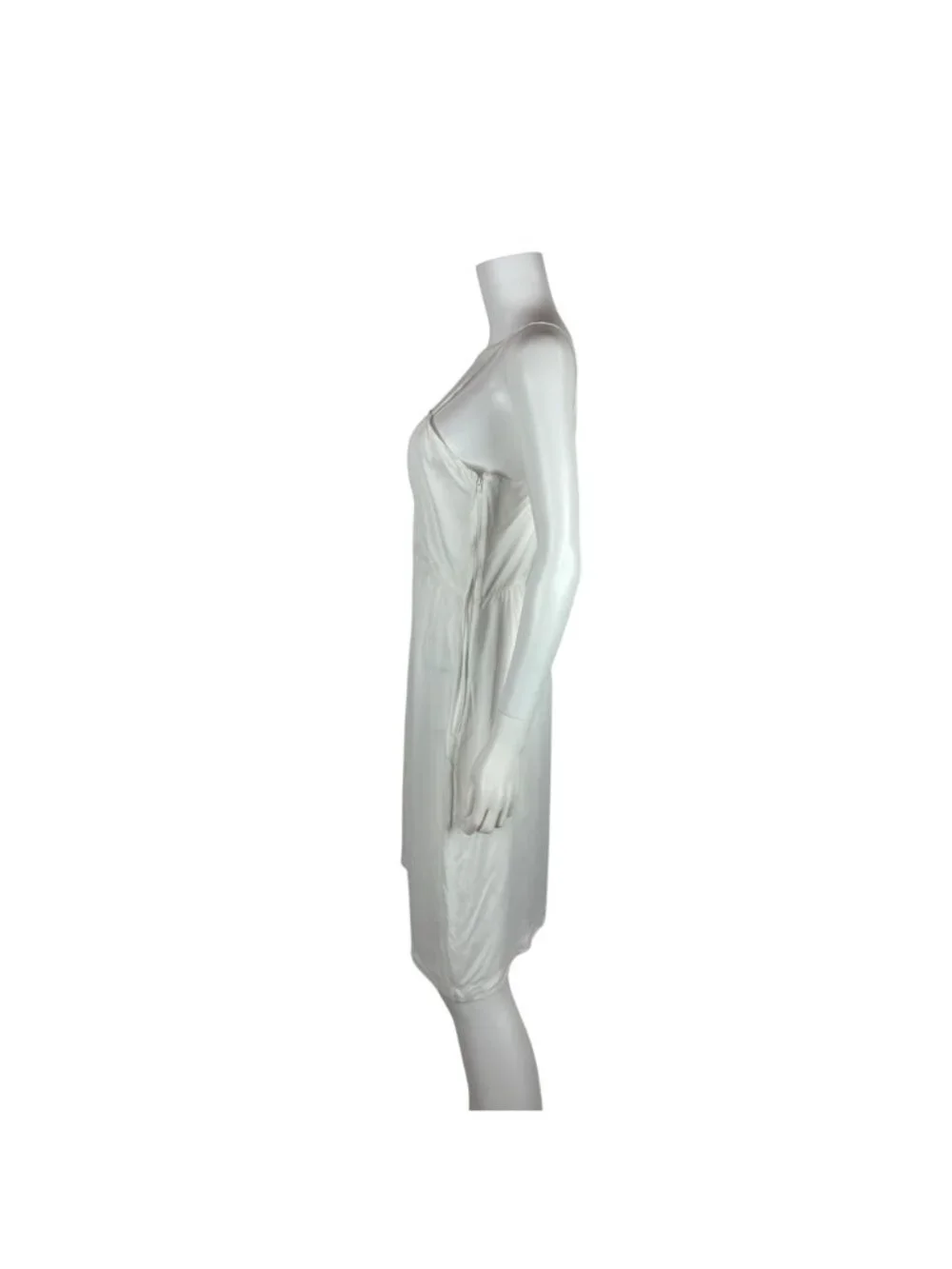 Vintage 90s Slip Dress Womens Extra Small White Knee Length Lingerie - Picture 7 of 10